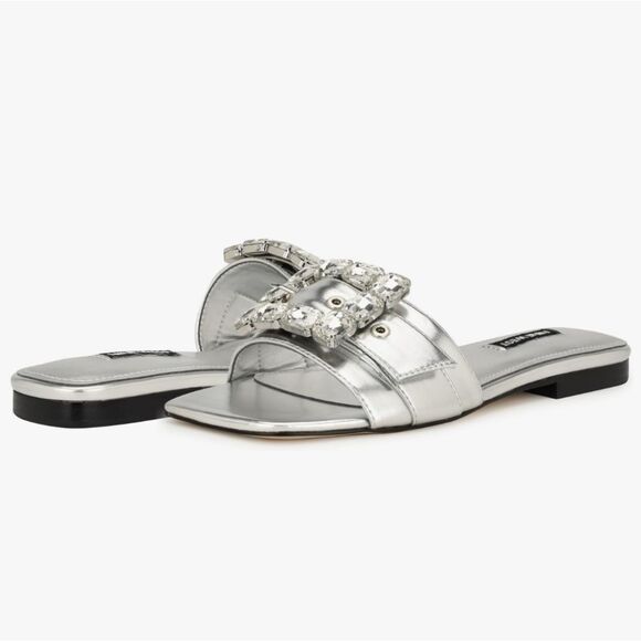 BRAND NEW NINE WEST SLIDE JEWEL MATTER DESIGN SANDAL R3 - Picture 16 of 16
